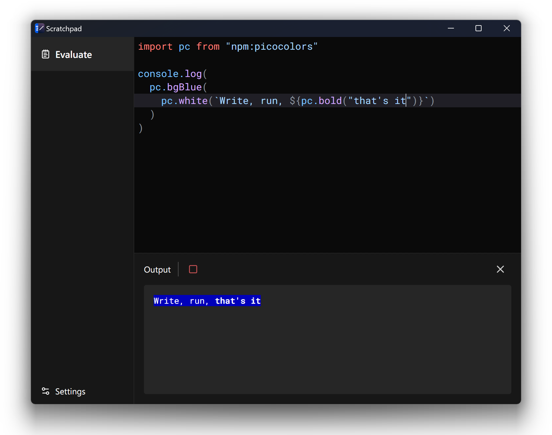 Scratchpad screenshot